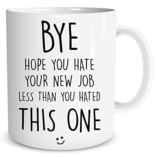 New Job Mug Funny Congratulations Leaving Gift Colleague Present Bye Co Worker Leaving Present Banter Humour Congrats New Job WSDMUG1350