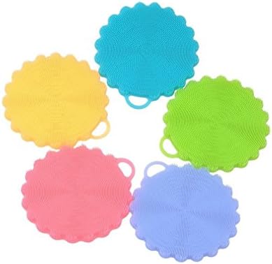Silicone Dishwashing Sponges,Food-Grade Antibacterial multipurpose Scrubber (5pcs Mix Color)