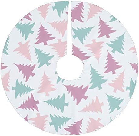 Simpson Rebecca 48 Inches Christmas Tree Skirt Christmas Tree Pattern Pastel Pink Purple Green Brushed Fleece Xmas Tree Skirt For Christmas Decorations Indoor Outdoor Amazon Co Uk Kitchen Home