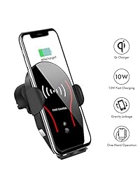 VIKASI   Cargador de coche inalámbrico para Samsung Galaxy Note 9 8 S9 S8, iPhone XS Max XR X 8 8 Plus (10 W, carga rápida, con rejilla de ventilación)