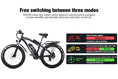 CEAYA Electric Bikes for adults, E bikes for men, Fat Tire Electric Bike With 4.0 * 26,Electric Mountain Bike with Back… - Image 7