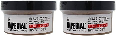 Bundle - 2 Items : Imperial Barber Grade Products Fiber Pomade, 6 Oz (Pack of 2)