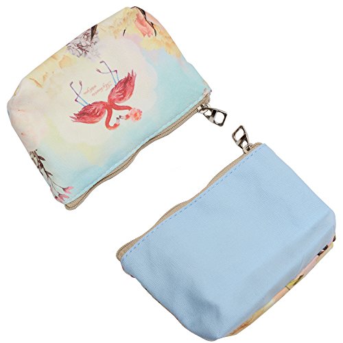 Women and Girls Cute Fashion Coin Purse Wallet Bag Change Pouch Key Holder (Flamingos)