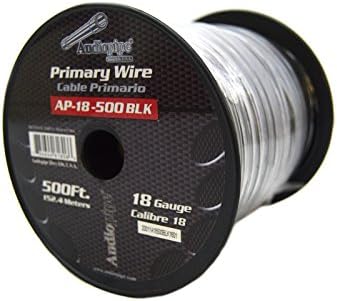 18 ga 500 Feet Black Primary Power Wire Remote Car Audio Home (1 Roll)