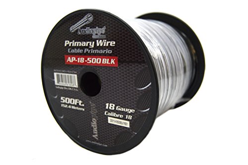 18 ga 500 Feet Black Primary Power Wire Remote Car Audio Home (1 Roll)