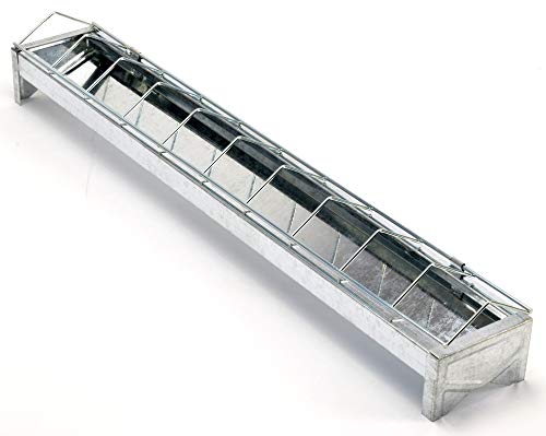 Futter Trog Metall Freà Loch Gitter Küken Behälter Rinne verzinkt Geflügel 30 50 (50 cm, Gitter)