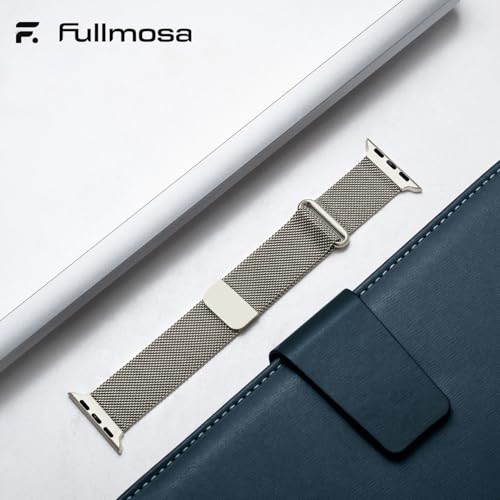 Fullmosa Correa Magnética Para Apple Watch 44mm 46mm 45mm 49mm,Starlight | Milanesa Pulsera de Repuesto Acero Inoxidable Loop para Ultra3/2/1 Series 11 10 9 8 7 6 5 4 3 2 1 SE3/2/1 para Mujer Hombre