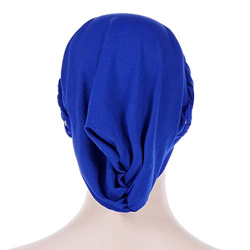 Chemo Hats for Women,Chemo Cap Womens Soft Cotton Knit Beanie Sleep Turban Hat Headwear for Cancer (Blue)