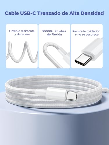 Aioneus USB C Charger 40W, iPhone Charger Fast Charging with Multiple USBC Plug and USB C Cable 2M 60W Adapter Type C Carregador for iPhone 17 16 15 14 13 12 11 Pro MAX Plus, iPad, Samsung