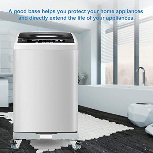 luerme Stainless Steel Movable Adjustable Base Washing Machine Base with 4 Wheels Bracket Shelf Holder Stand Dryers Refrigerators & Freezers - Thumbnail 3
