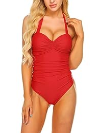 ELOVER Trajes de baño de una pieza para dama Halter, monokinis, control de barriga, trajes de baño