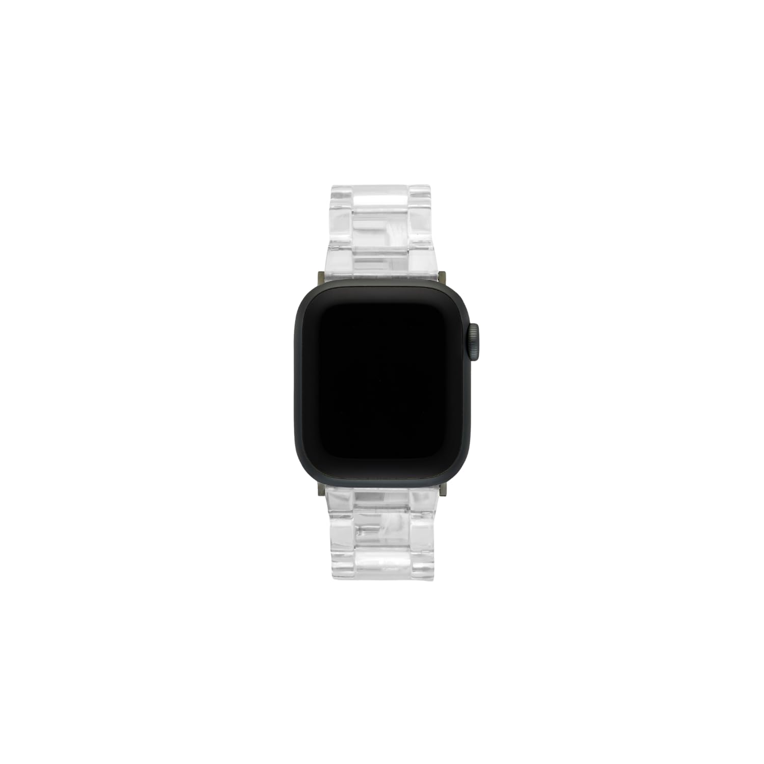 Photo 1 of MACHETE Compatible with Apple Watch Band 38mm 40mm 41mm with Black Stainless Steel Buckle Strap Acetate Resin iWatch Band for Ultra 2 1 Series 9/8/7/6/5/4/3/2/1/SE Women Men (Clear)