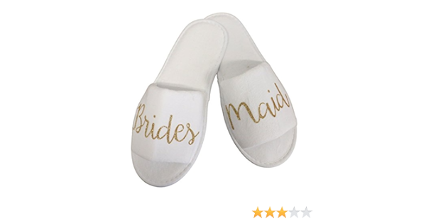 gold and white slippers