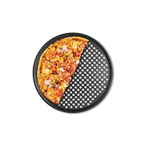 Fox Run 4491 Non-Stick Carbon Steel Pizza Crisper Pan, Zwart