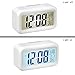 Alarm Clock,Gabone Battery Operated with Large LCD Display Temperature Display Nightlight and Snooze Smart Backlight Digital Alarm Clock (White)
