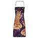 Baking Aprons Cooking Aprons for Women Cute Aprons Kitchen Gift Pizza Space Cat