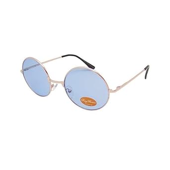 CHICNET Damen Herren Sonnenbrille Rundglas Hippie John-Lennon Brille 400UV rund, runde Gläser, langer Steg, aus Metall und Ac