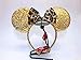 Magic Mouse Ears Headband, Rainbow Mouse Ears Headbands for Girls Adults Birthday Costume Party (Golden Ear with Leopard Print)