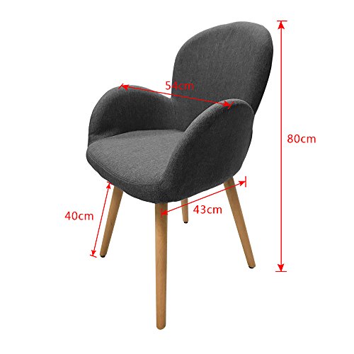 MCTECH-2-sedie-per-sala-da-pranzo-sale-conferenze-cucina-ufficio-Sgabello-da-Cucina-con-braccioli-e-gambe-in-legno-massello-di-rovere-Modello-G-Grigio