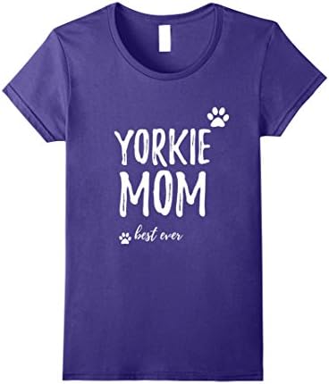 Womens Yorkie Mom T-shirt for Dog Mom Small Purple