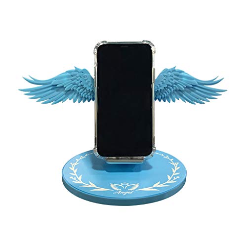 10W LED Angel Wings Wireless Fast Charger Stand Holder for iPhone Mobile Phone (Blue)