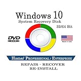 Windows 10 32-bit & 64-Bit All Editions Recovery Reinstall Recover fix DVD Disc WINDOWS 10 ANY Version Repair, Recovery, Restore, Re-install & Reboot Fix DVD Free Messaging Tech Support