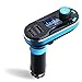 ERolldeeP Wireless Bluetooth Handsfree Car Kit Adapter FM Transmitter BT66 Calling/MP3 Player Dual USB Ports for Cellphones Power Battery charge-Blue