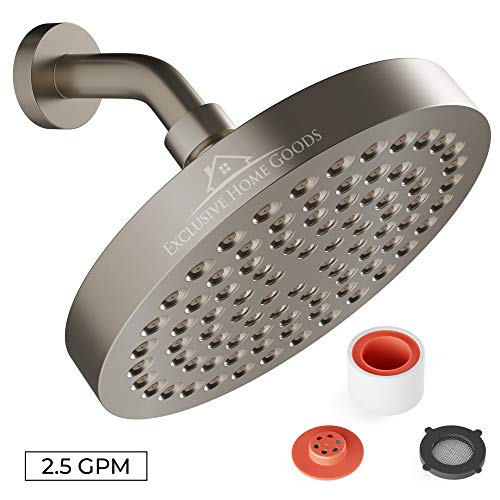 Rainfall Shower Head 6" High Pressure Shower Heads 2.5 GPM Shower