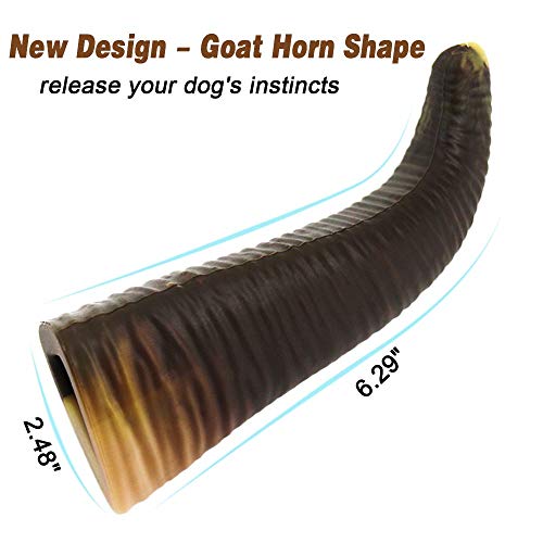 COPACHI Dog Chew Toys for Aggressive Chewers, Durable Dog Teething Chew Toys, Non-Toxic, Nearly Indestructible, Goat Horn Shape, for Large/Medium Breed Dogs, Beef Flavor