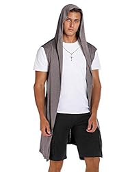 RAGEMALL Mens Sleeveless Long Cardigan Open Front