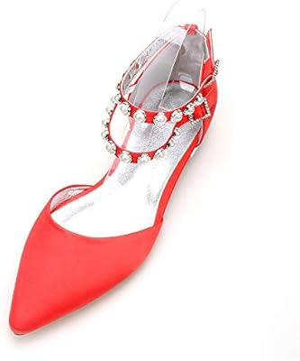 red flats with ankle strap