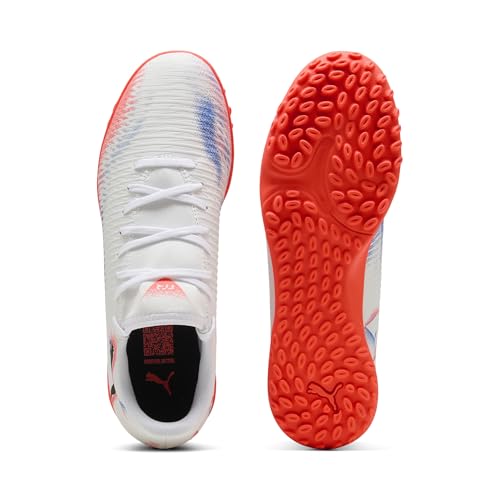 Unisex Future 8 Play TT Fußballschuh, Weiß/Schwarz-leuchtendes Rot, Größe 40, Puma Weiß, Puma Schwarz, leuchtendes Rot, 40.5 EU