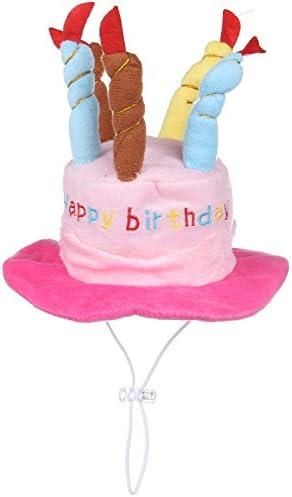 バースデー お誕生日 プレゼント 記念日 帽子 ろうそく ペットの誕生日帽子 小型 中型犬 猫 小動物 ペット 写真 クリスマス かわいい コスチューム パーティー ハッピー アイテム グッズ 変身 コスプレ ピンク Sloth Gr Jp