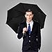 Hanmir Windproof Rain Umbrellas, Compact Auto Open Close Golf Umbrella, 8 Ribs - Black