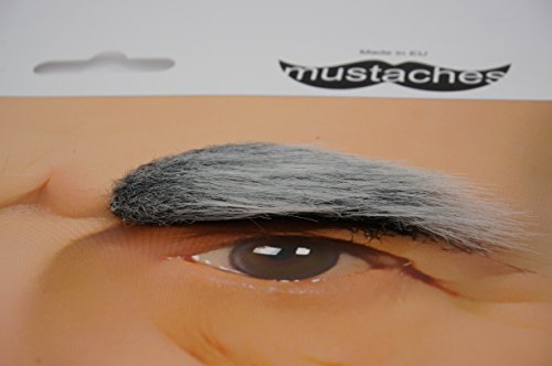 3 Mustaches+Adhesive+Novelty+Eyebrows+White