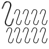 Wallniture S Shape Hanging Kitchen Storage Hooks Black 2.8 Inch Set of 10