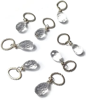 Faceted Teardrop Briolette Clear Quartz Gemstone Bead and Sterling Silver Add A Dangle Charm Oval Jump Ring