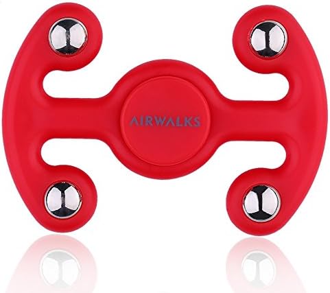 Hand Spinner Fidget Toy, 2017 Version New Design, AIRWALKS High Speed Up to 1-4 Mins Spins, EDC ADHD Focus Fidget Spinner to Relieves Anxiety and Boredom Non-3D, Red