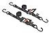 PowerTye 1.5in x 7ft Ergonomic Locking Ratchet Straps with Heavy-Duty S-Hooks - Made in USA - 1,000 lb. Working Load Limit / 3,000 lb. Breaking Strength - Black (Pair)
