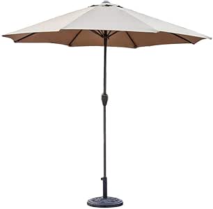 Sombrillas 9 pies Pies Patio exterior Mesa de mercado Sombrilla con