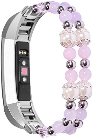 SnowCinda For Fitbit Alta and Alta HR Strap, Elastic Stretch Replacement Band Natural Agate Bracelet For Fitbit Alta and Alta HR Fitness Wrist Band