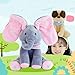 Mefashion Peek-a-Boo Elephant Animated Talking Singing Stuffed Plush Elephant Stuffed Doll Toys Kids Gift Present Boys & Girls Birthday Xmas Gift