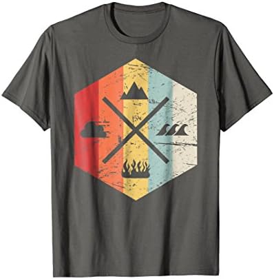Retro Four Elements (Earth, Water, Fire, Air) T-Shirt