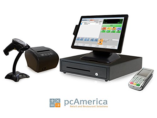Retail Point of Sale System - Includes Touchscreen PC, POS Software (CRE Monthly), Receipt Printer, Scanner, Cash Drawer, Credit Card Swipe Reader, and Vantiv Payments Pinpad