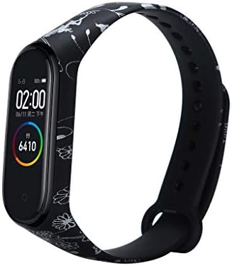 KFSO for Xiaomi Mi Band 4, Replacement Band Silica Gel Colorful Floral Print Wristband Strap Bracelet for Xiaomi Mi Band 4