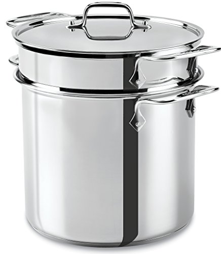 All-Clad E9078064 Stainless Steel Multicooker with Perforated Steel Insert and Steamer Basket, 8 All-Clad E9078064 Stainless Steel Multicooker with Perforated Steel Insert and Steamer Basket, 8