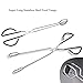 NPYPQ Stainless Steel Kitchen Tongs, 16 Inch Extra Long BBQ Barbecue Tongs for Grilling, Long Reach Grill Tongs with Comfortable Handle - Black