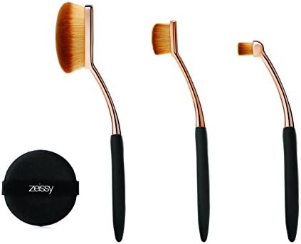 Gold Rose Oval Foundation Brushes Flawless Coverage Of Your Favorite Foundation (3, rose gold)