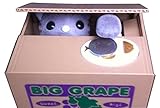 Viskey Cute Stealing Coin Cat Money Box Piggy Bank, Gray Cat