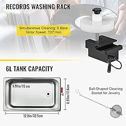 VEVOR Ultrasonic Vinyl Record Cleaner 6L 40kHz